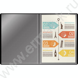 Папка  10 файлов черная /пластик 0.5мм | Фото 2