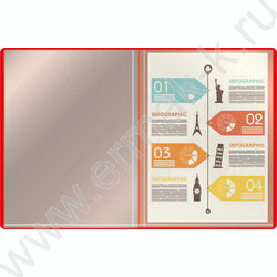 Папка  30 файлов красная /пластик 0.5мм | Фото 2