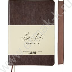 Ежедневник 2026г A5 168л "Orto" темно-коричневый со тем.-кор. срезом /мяг.обл. иск.кожа /2 ляссе | Фото 1