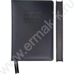 Ежедневник 2026г A5 168л "TOTAL BLACK" черный паттерн в ромб /тв.обл. иск.кожа /черный срез /2 л | Фото 1