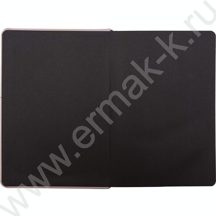 Ежедневник н/дат A5 136л "Note" кофе с молоком /тв.обл. иск.кожа /черный срез /2 ляссе | Фото 2