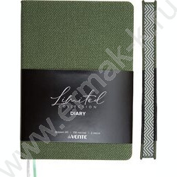 Ежедневник н/дат A5 136л "Tweed" оливковый /тв.обл. иск.кожа /цветной срез /2 ляссе | Фото 1