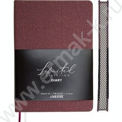 Ежедневник н/дат A5 136л "Tweed" бордовый /тв.обл. иск.кожа /цветной срез /2 ляссе | Фото 1