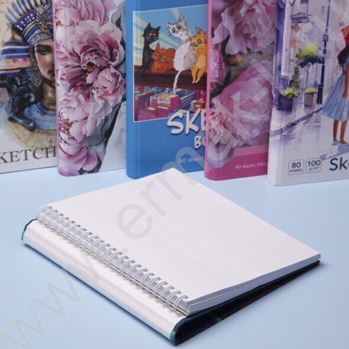 Скетчбук  80л А5 спираль/тв.обл. "Чарующая нежность" без линовки 100г/кв.м | Фото 3