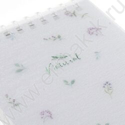 Блокнот  80л А6 спираль/пластик обл. "NATURAL FLOWERS" тониров.блок,клетка | Фото 4