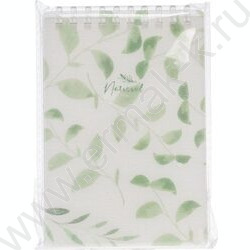 Блокнот  80л А6 спираль/пластик обл. "NATURAL LEAVES" тониров.блок,клетка | Фото 3