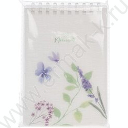 Блокнот  80л А6 спираль/пластик обл. "NATURAL BLUE FLOWERS" тониров.блок,клетка | Фото 4