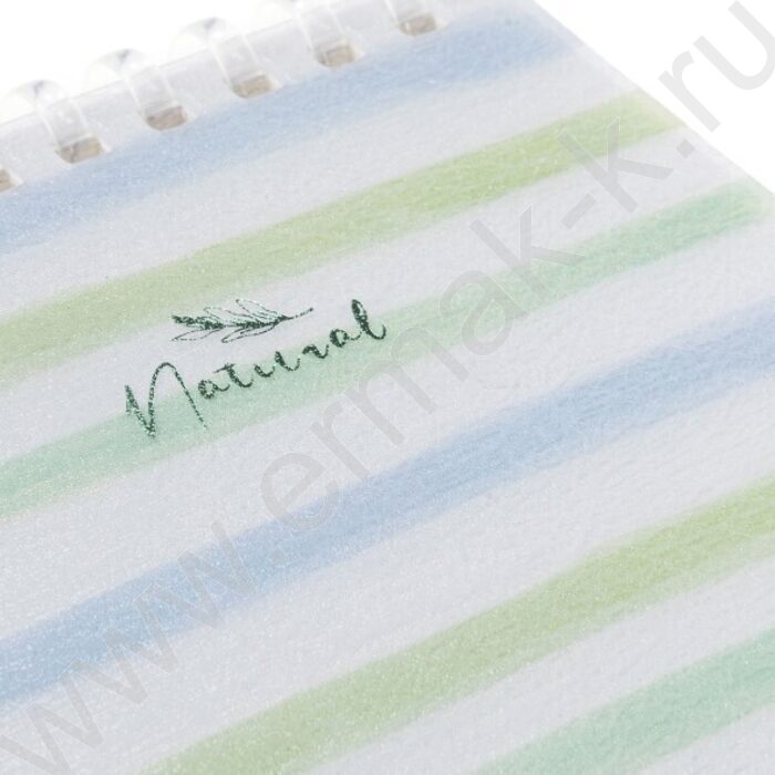 Блокнот  80л А6 спираль/пластик обл. "NATURAL LINES" тониров.блок,клетка | Фото 4