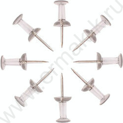 Кнопки силовые /50шт Гвоздики/8,3мм, прозрачные, с иглой серебристого цвета NEW | Фото 1