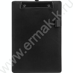 Клипборд А4 черный, картон толщиной 2,5 мм, покрытый искусственной кожей, с петлей для ручки NEW | Фото 1