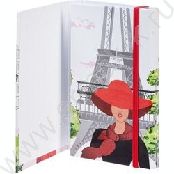 Зап. книжка  80-50л А6 спираль/тв.обл. /с клапаном на резинке "Увидеть Париж!" | Фото 3