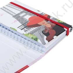 Зап. книжка  80-50л А6 спираль/тв.обл. /с клапаном на резинке "Увидеть Париж!" | Фото 5