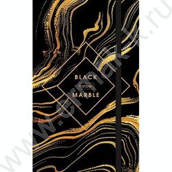 Зап. книжка  80-50л А6 спираль/тв.обл. /с клапаном на резинке "Black marble" | Фото 2