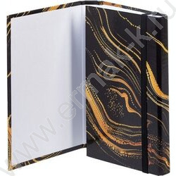Зап. книжка  80-50л А6 спираль/тв.обл. /с клапаном на резинке "Black marble" | Фото 3