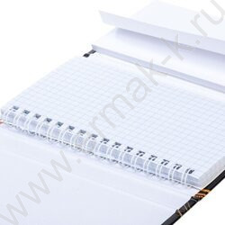 Зап. книжка  80-50л А6 спираль/тв.обл. /с клапаном на резинке "Black marble" | Фото 4