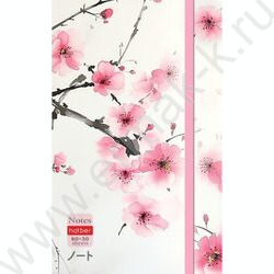 Зап. книжка  80-50л А6 спираль/тв.обл. /с клапаном на резинке "Цветущая сакура" | Фото 2