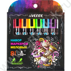 Маркер меловой /набор 8цв./двусторонний: 3мм круг, 5мм косой "Chalk Creative" | Фото 1