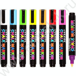 Маркер меловой /набор 8цв./двусторонний: 3мм круг, 5мм косой "Chalk Creative" | Фото 2