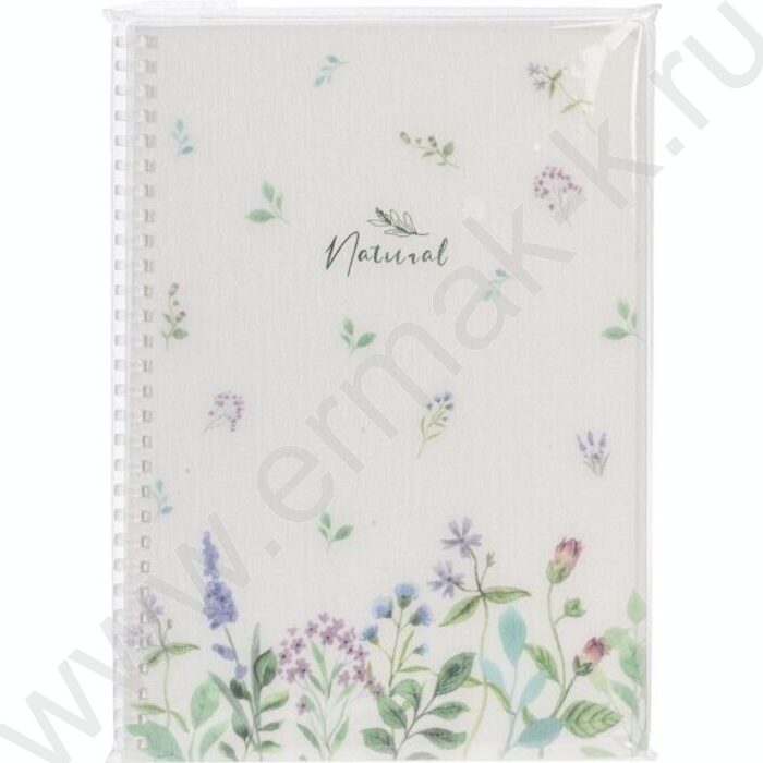 Тетрадь  80л 175*250 клетка/спираль/пл.обл./тониров.блок "NATURAL FLOWERS" | Фото 4