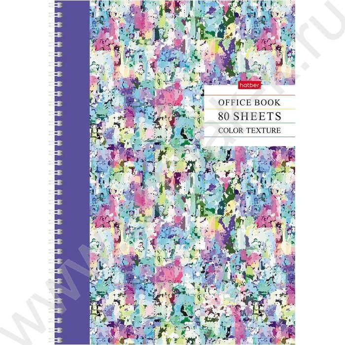 Тетрадь  80л А4 клетка /спираль /многоцветный срез/перфорация на отрыв/ "Color texture" | Фото 1
