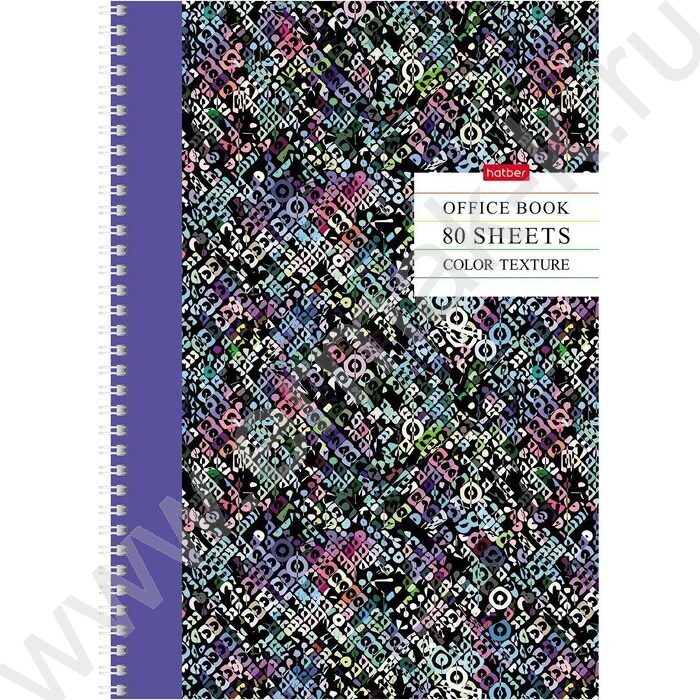 Тетрадь  80л А4 клетка /спираль /многоцветный срез/перфорация на отрыв/ "Color texture" | Фото 4