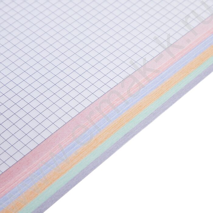 Тетрадь  80л А4 клетка /спираль /многоцветный срез/перфорация на отрыв/ "Color texture" | Фото 5