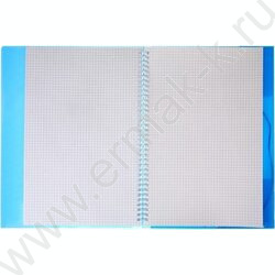 Тетрадь-папка  80л А4 клетка/спираль с клапанами на резинке/пл.обл. "Синяя" | Фото 4