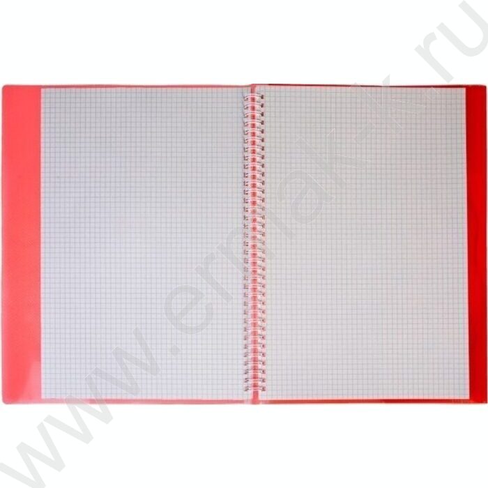 Тетрадь-папка  80л А4 клетка/спираль с клапанами на резинке/пл.обл. "Красная" | Фото 4