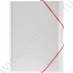 Тетрадь-папка  80л А4 клетка/спираль с клапанами на резинке/пл.обл. "Белая" | Фото 2
