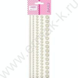 Наклейки-стразы акриловые "DIY Pearls" 5 размеров, 115шт /серебряные /блистер | Фото 1