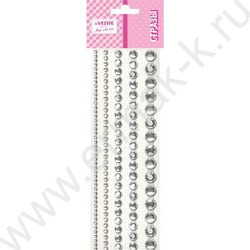 Наклейки-стразы акриловые "DIY Jewelry Inspiration" 5 размеров, 130шт /серебряные /блистер | Фото 1