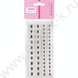 Наклейки-стразы акриловые "DIY Two Tone Rhinestones" d=6мм и 8мм, 48шт /радужные /блистер | Фото 1