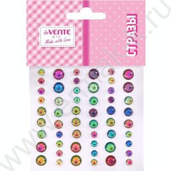 Наклейки-стразы акриловые "DIY Iridescent Pearl" 6мм–24шт, 8мм–18шт, 10мм–12шт  /жемчужные /блис | Фото 1