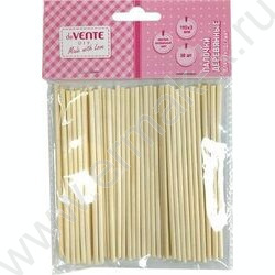 Деревянные палочки круглые 11см d 3мм 50шт /цвета ассорти | Фото 1