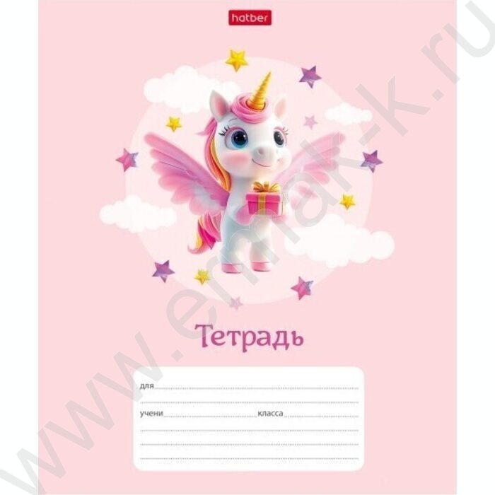Тетрадь  12л линейка косая "Крылатые единорожки" 5видов | Фото 1