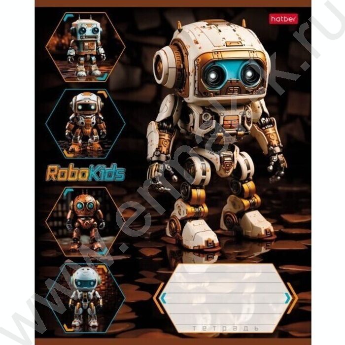 Тетрадь  18л клетка "Робо" 5видов | Фото 1