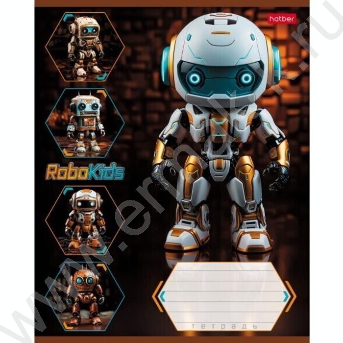 Тетрадь  18л клетка "Робо" 5видов | Фото 5