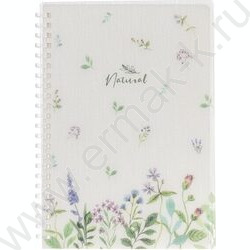 Тетрадь  80л клетка/спираль/пластик.обл. "NATURAL FLOWERS" /тониров.блок | Фото 1