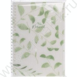 Тетрадь  80л клетка/спираль/пластик.обл. "NATURAL LEAVES" /тониров.блок | Фото 5