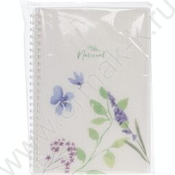 Тетрадь  80л клетка/спираль/пластик.обл. "NATURAL BLUE FLOWERS" /тониров.блок | Фото 5