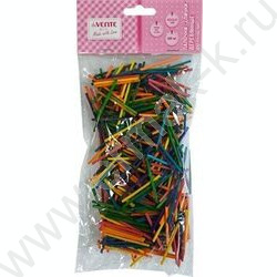 Деревянные палочки "спички"  42*2*2мм 500шт /бамбуковые, ассорти цветов | Фото 1