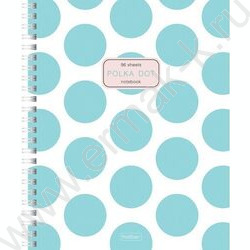 Тетрадь  96л клетка/спираль/перфорация на отрыв/многоцветный срез "Горохи" /ламинация Soft-touch | Фото 1