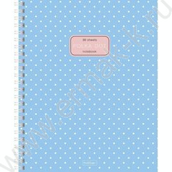 Тетрадь  96л клетка/спираль/перфорация на отрыв/многоцветный срез "Горохи" /ламинация Soft-touch | Фото 2