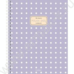 Тетрадь  96л клетка/спираль/перфорация на отрыв/многоцветный срез "Горохи" /ламинация Soft-touch | Фото 3