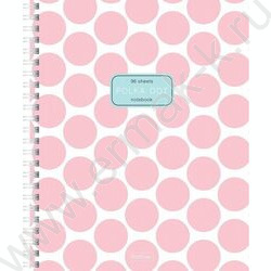 Тетрадь  96л клетка/спираль/перфорация на отрыв/многоцветный срез "Горохи" /ламинация Soft-touch | Фото 4