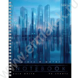 Тетрадь  96л линейка/спираль "Glass&Water" ассорти | Фото 1