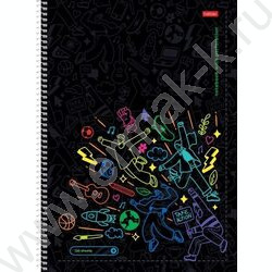 Тетрадь 120л А4 клетка/спираль/тв.обл./4цв.раздел.,многоуров.перфорация "Take action" глянц. лам | Фото 1