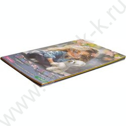 Картон цв+бум.цв А4 26л 10цв/ 8цв "Блондинка с собачкой" блок - газетная бумага, мелованный карт | Фото 2