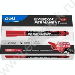 Маркер перм. /красный/ 2,5мм круг Everyu /заправляемый | Фото 2