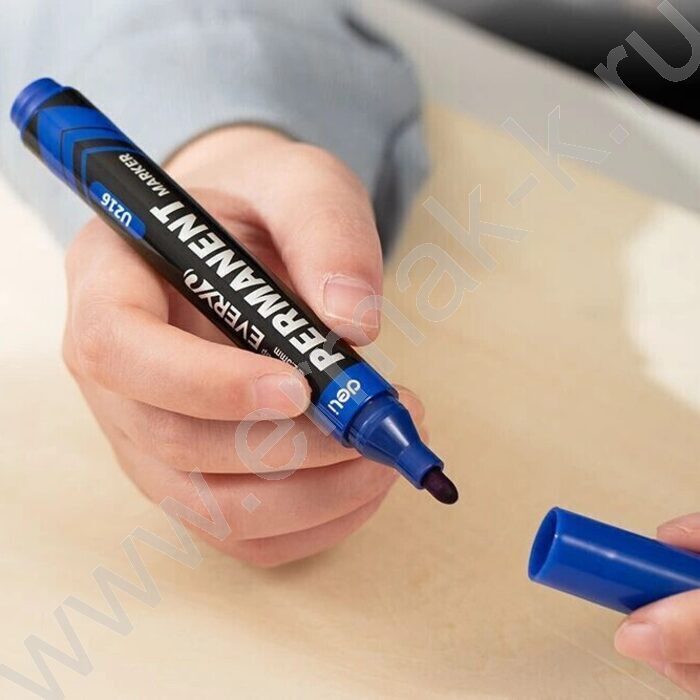 Маркер перм. /красный/ 2,5мм круг Everyu /заправляемый | Фото 4